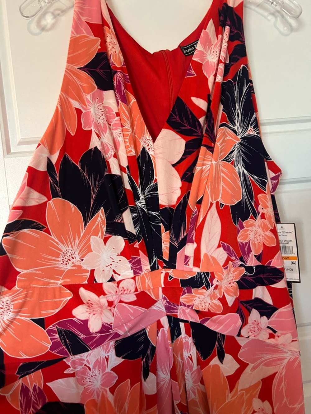 NWT Jessica Howard Size 24W Floral V-Neck Maxi Dress - Picture 4 of 8